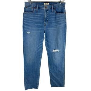 Madewell NWT The Perfect Vintage Jeans Size 32 Raw Hem Distressed Magic Pockets
